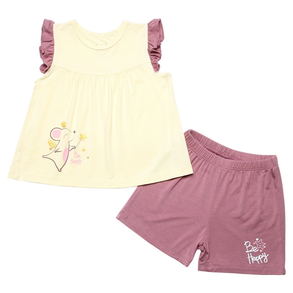 Quần đùi Bibi's bé gái in tam giác màu vàng