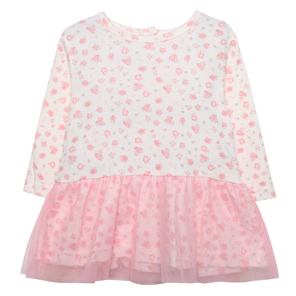 Romper cổ sen Bibis đùi bồng phối trắng hồng