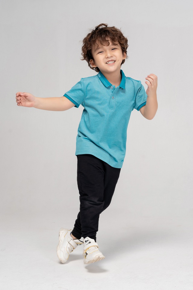 Áo Polo Trẻ Em Coolmax Ngắn Tay Phối Bo